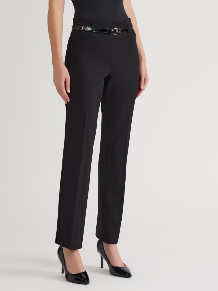 Womens Compression Pull on Bootleg Pant with Belt
