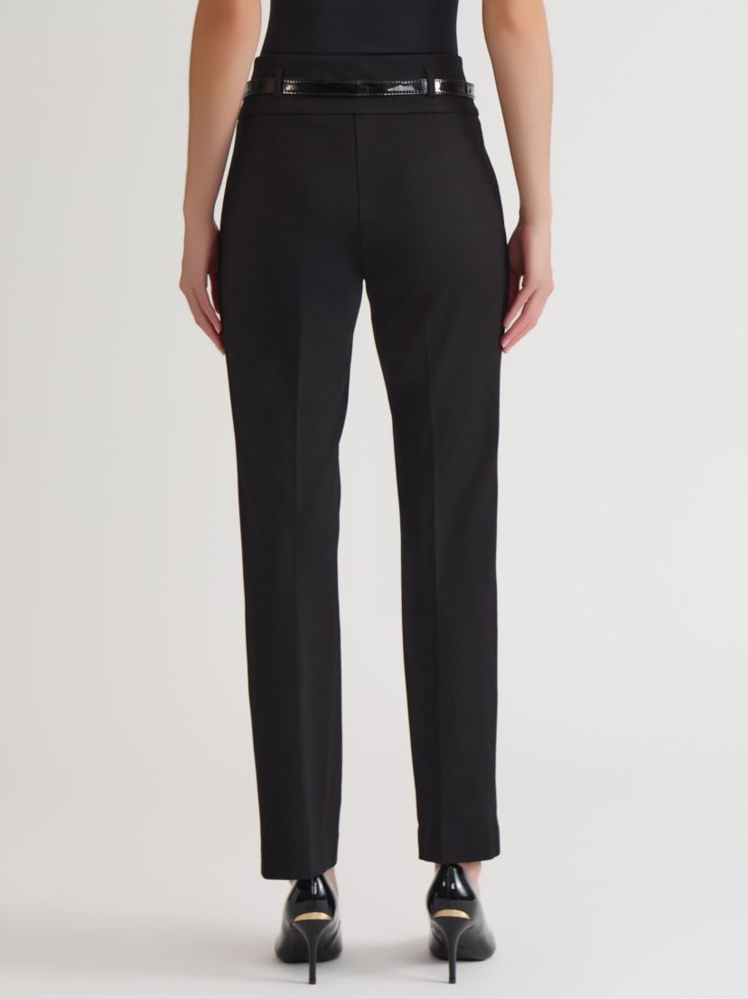 Womens Compression Pull on Bootleg Pant with Belt