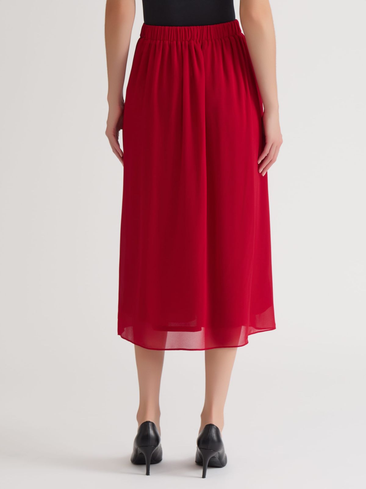 Petite Chiffon Pull on Pleated Skirt