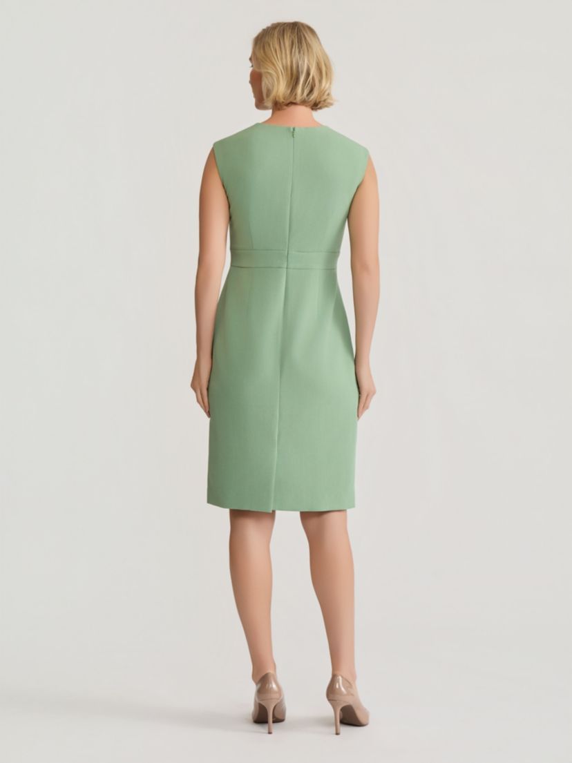 kasper green dress Kasper Women's Colorblocked Faux-Wrap Dress (Apple Green/Salmon Pink,  Small)