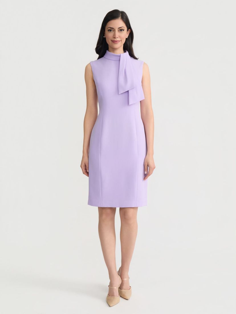 Kasper Women's Tie-Neck Sheath Dress - Lavender Mist - Size 6P