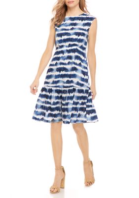 Women's Tie Dye Flounce Hem Dress