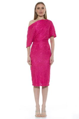 Tayla Draped Lace Sheath Dress