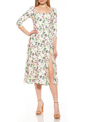 Sage Square Neck Midi Dress