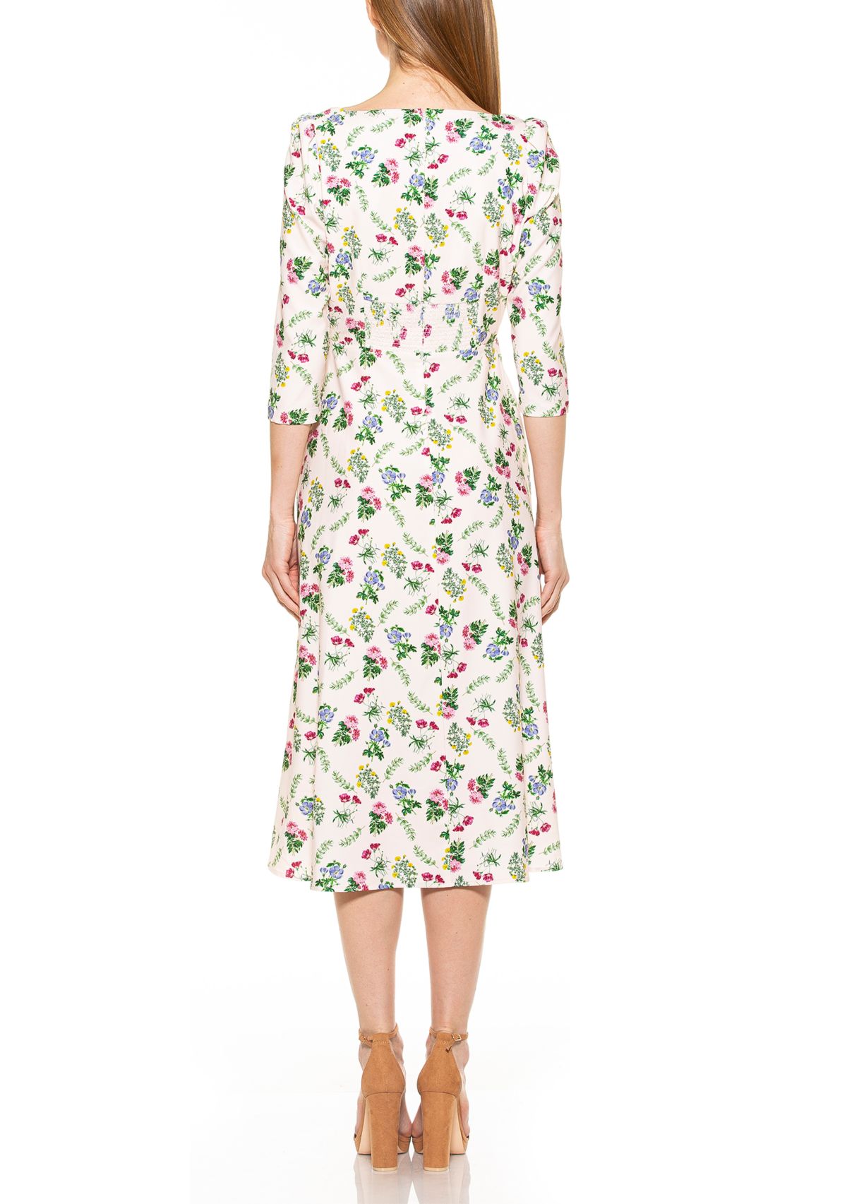 Sage Square Neck Midi Dress 