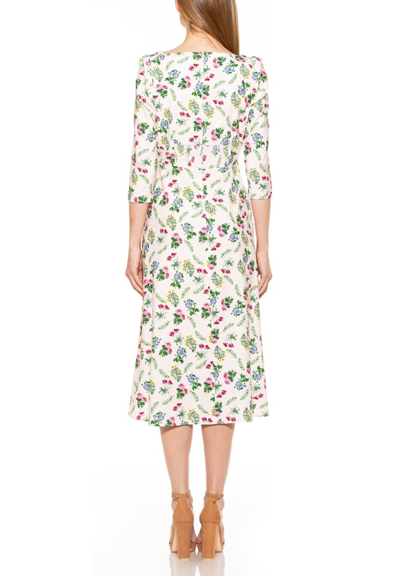 Sage Square Neck Midi Dress 