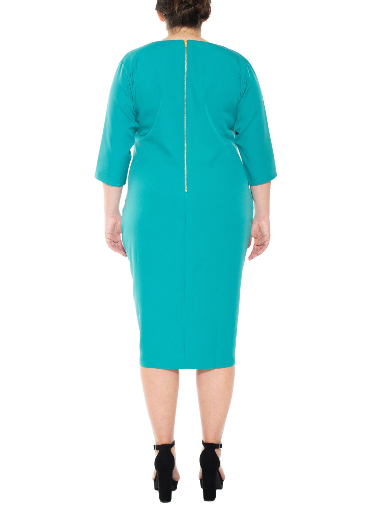 Plus Size Sweetheart 3/4 Sleeve Sheath Dress