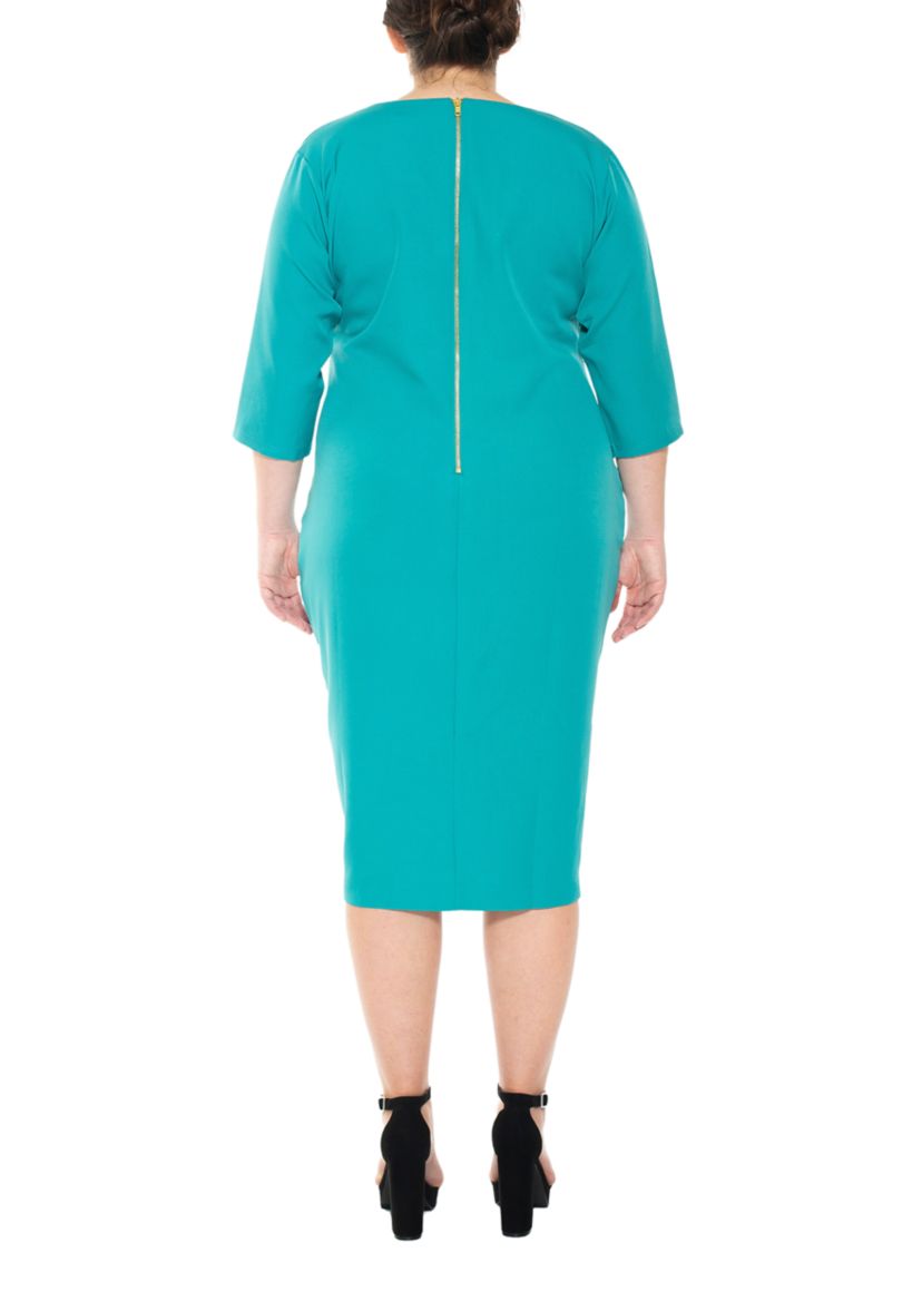 Plus Size Sweetheart 3/4 Sleeve Sheath Dress