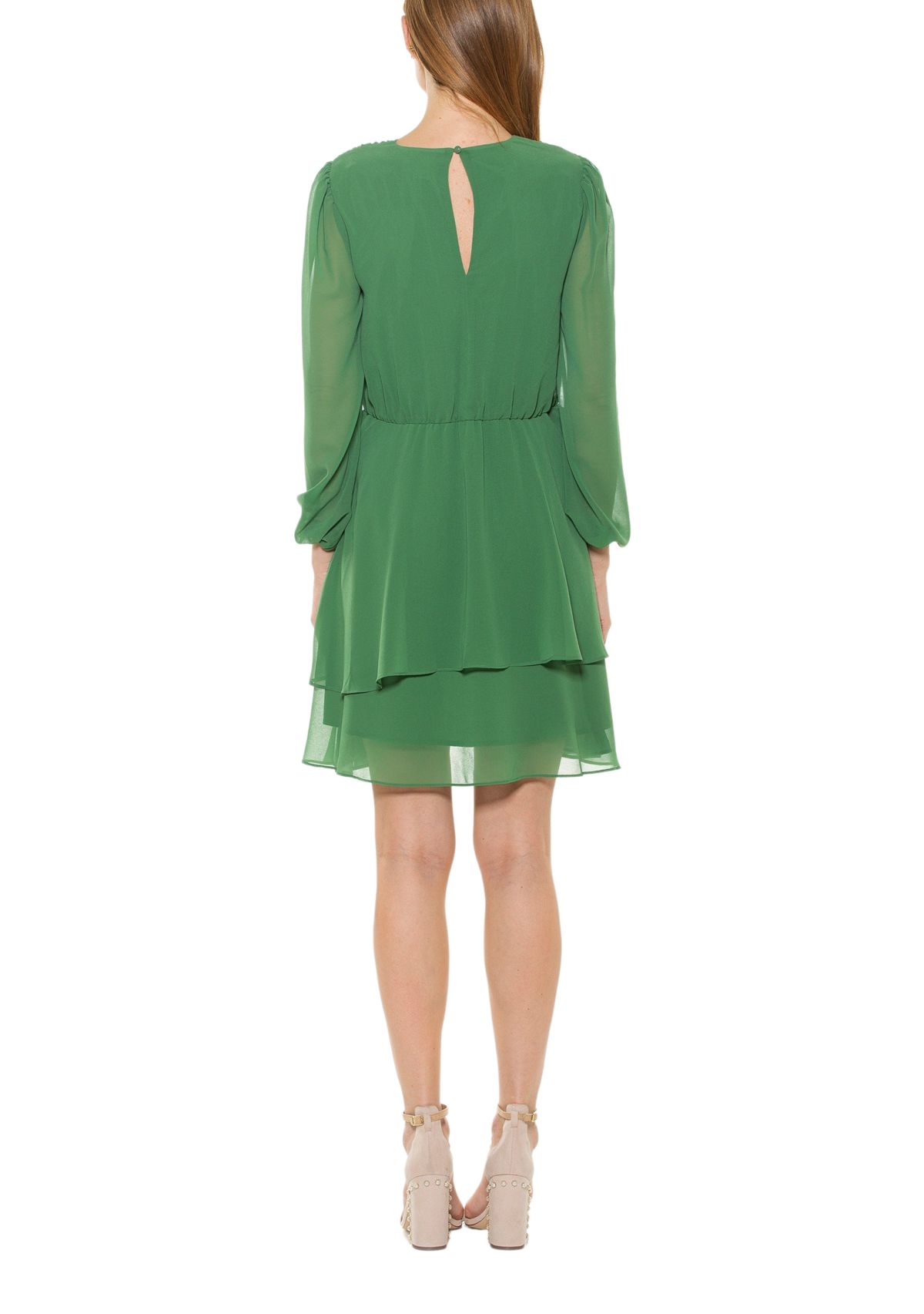 Womens Balia Dropped Waist Ruffle Dress