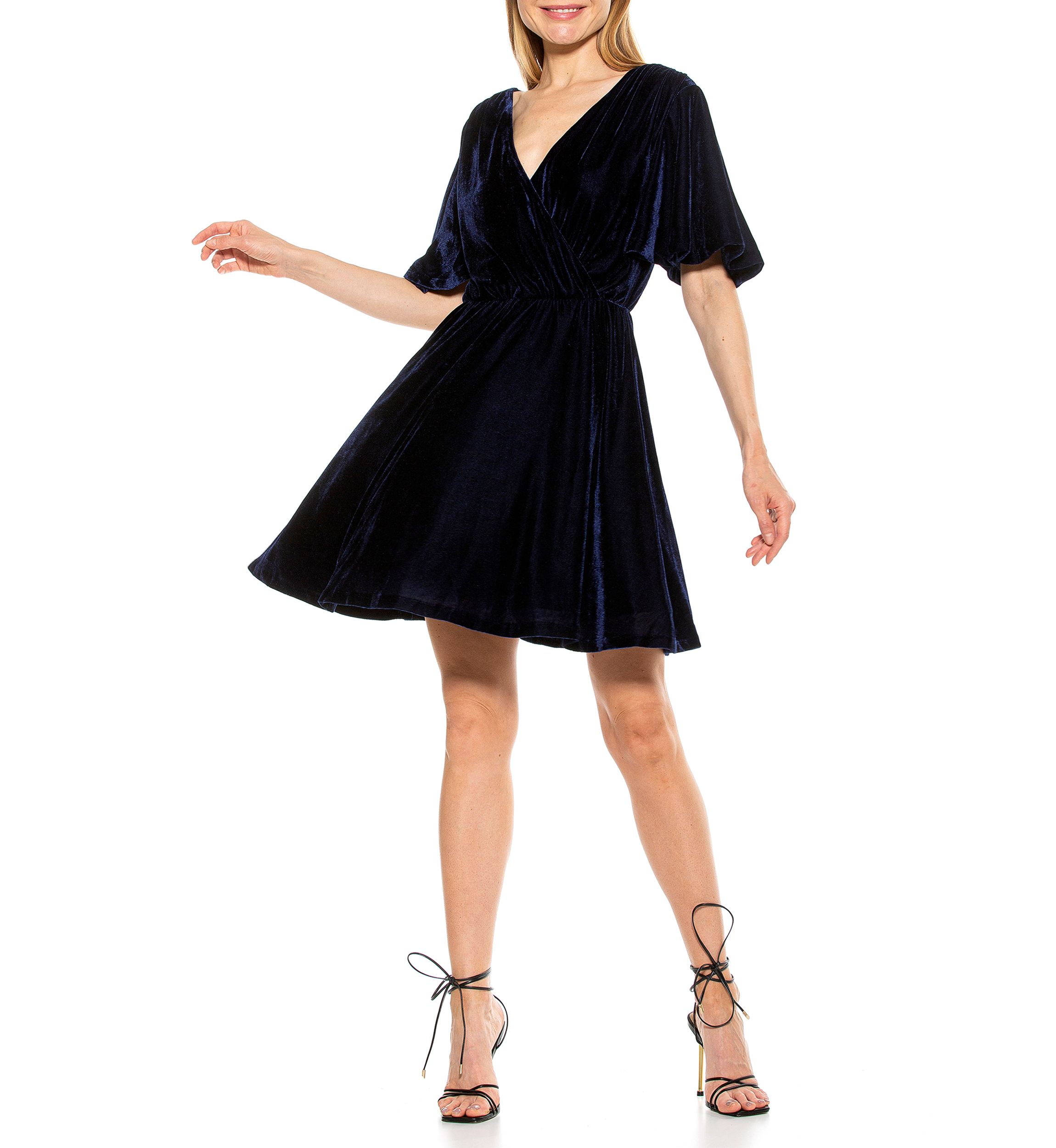 Oakless Velvet Fit And Flare Dress
