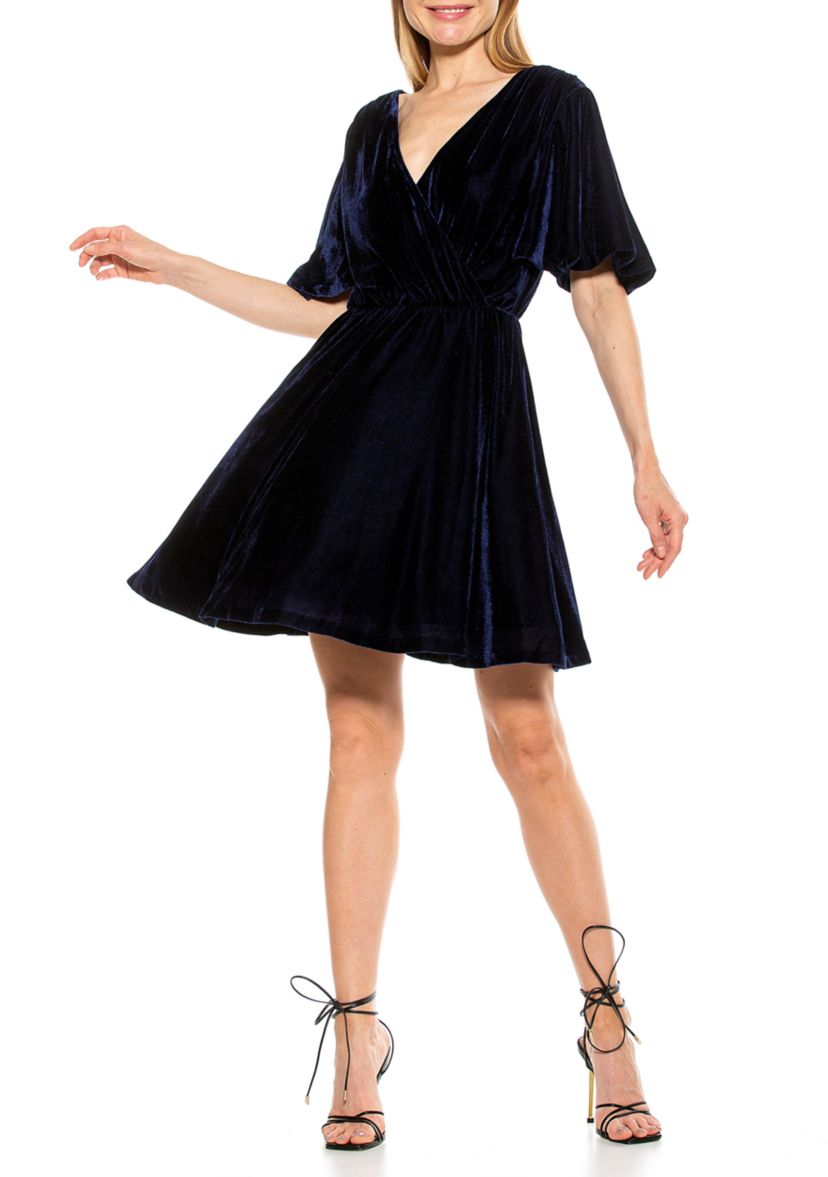 Oakless Velvet Fit And Flare Dress