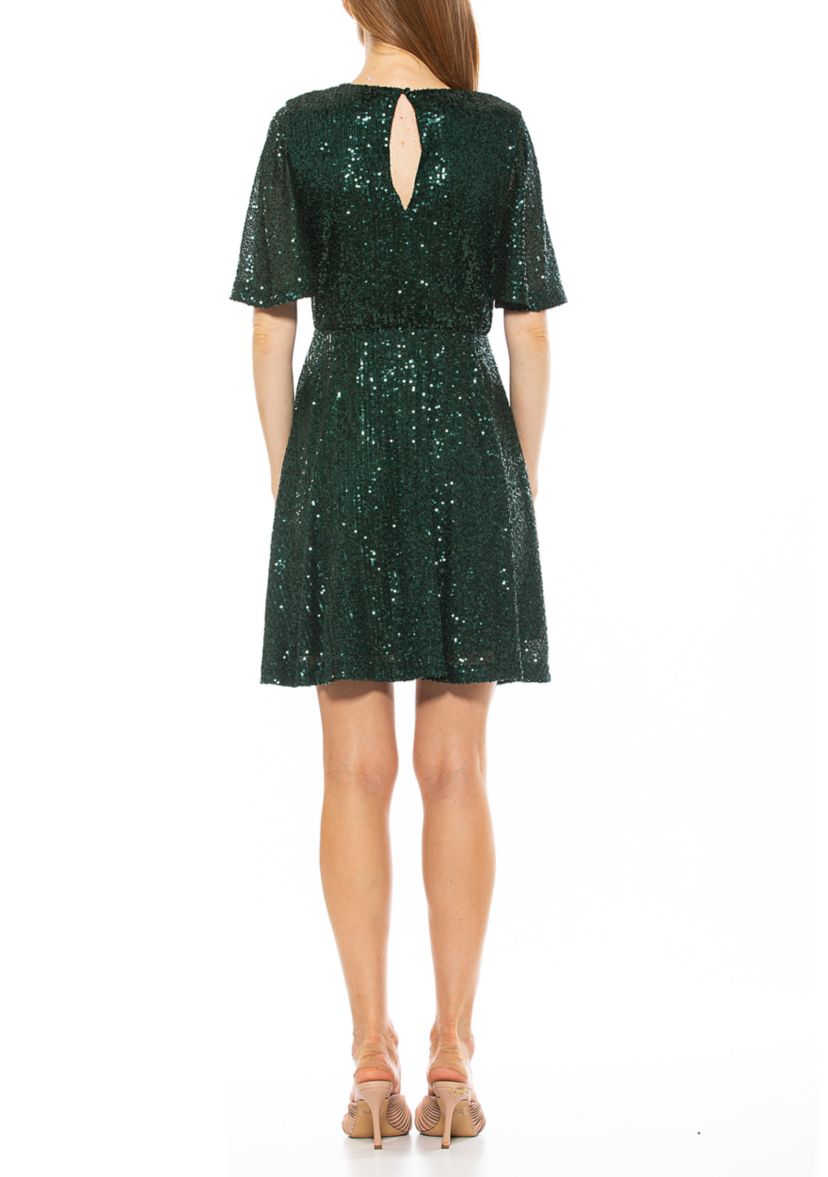 Oakless Sequin Fit And Flare Dress