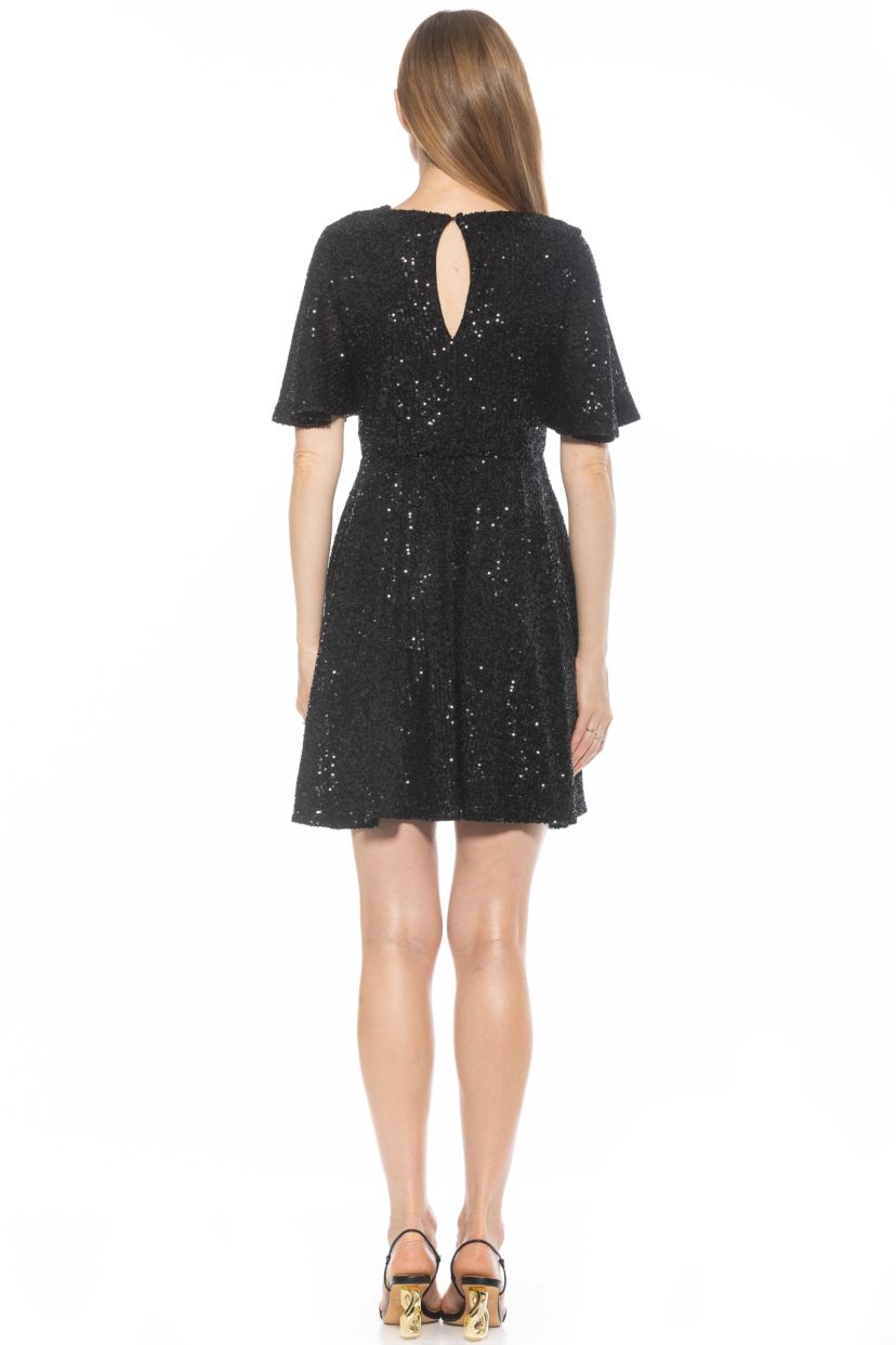 Oakless Sequin Fit And Flare Dress