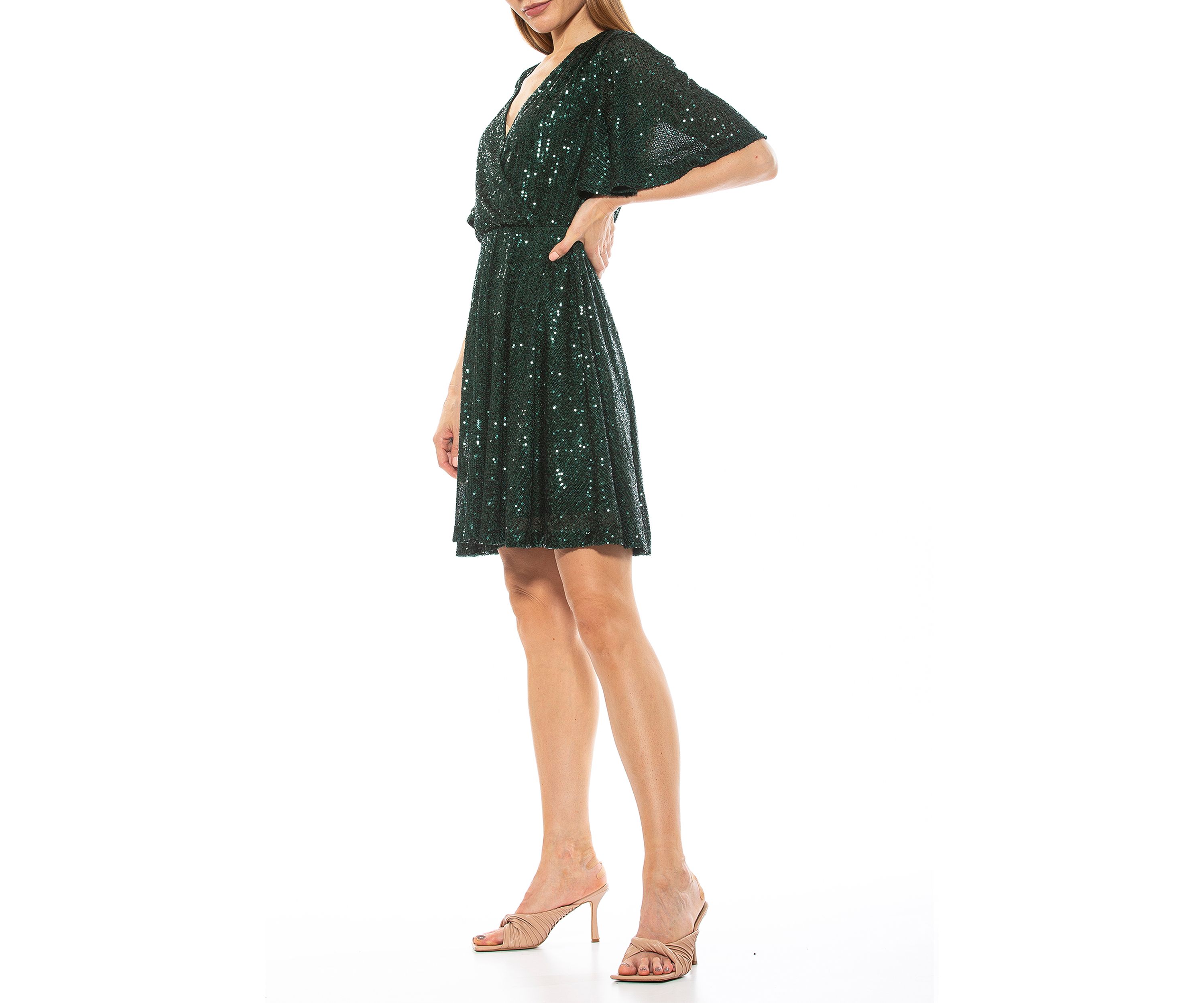 Oakless Sequin Fit And Flare Dress