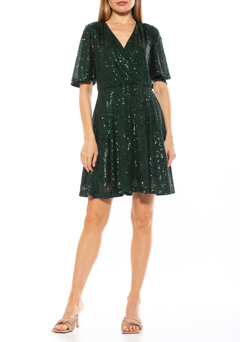 Oakless Sequin Fit And Flare Dress