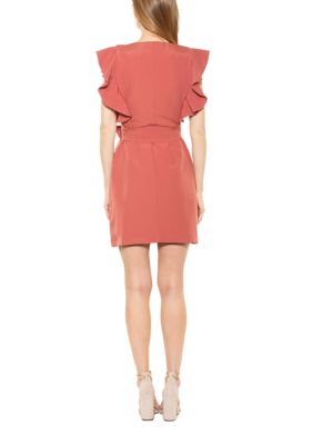 Women's Ada Ruffle Sleeve Wrap Dress with Tie Waist