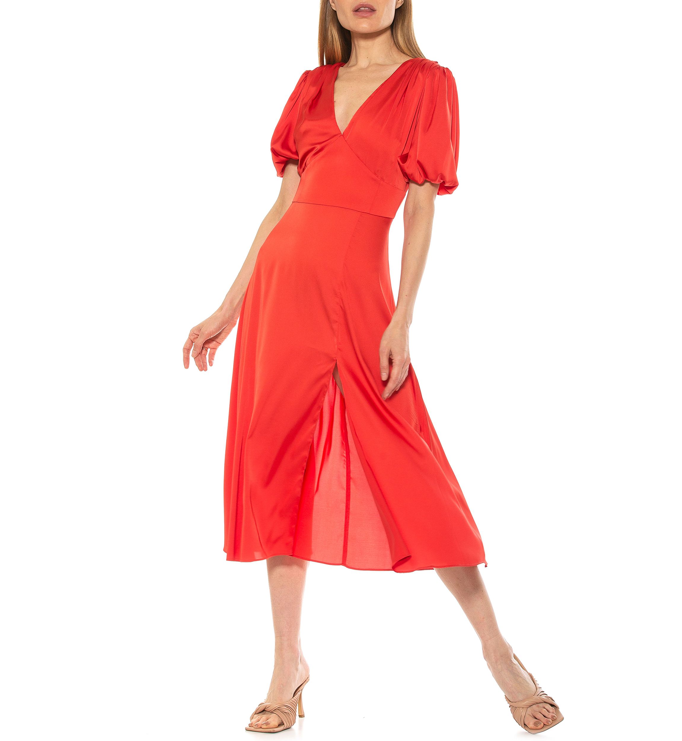hand knitted dress Lucille Thièvre ~ Red Hand Knit Dress main image 1