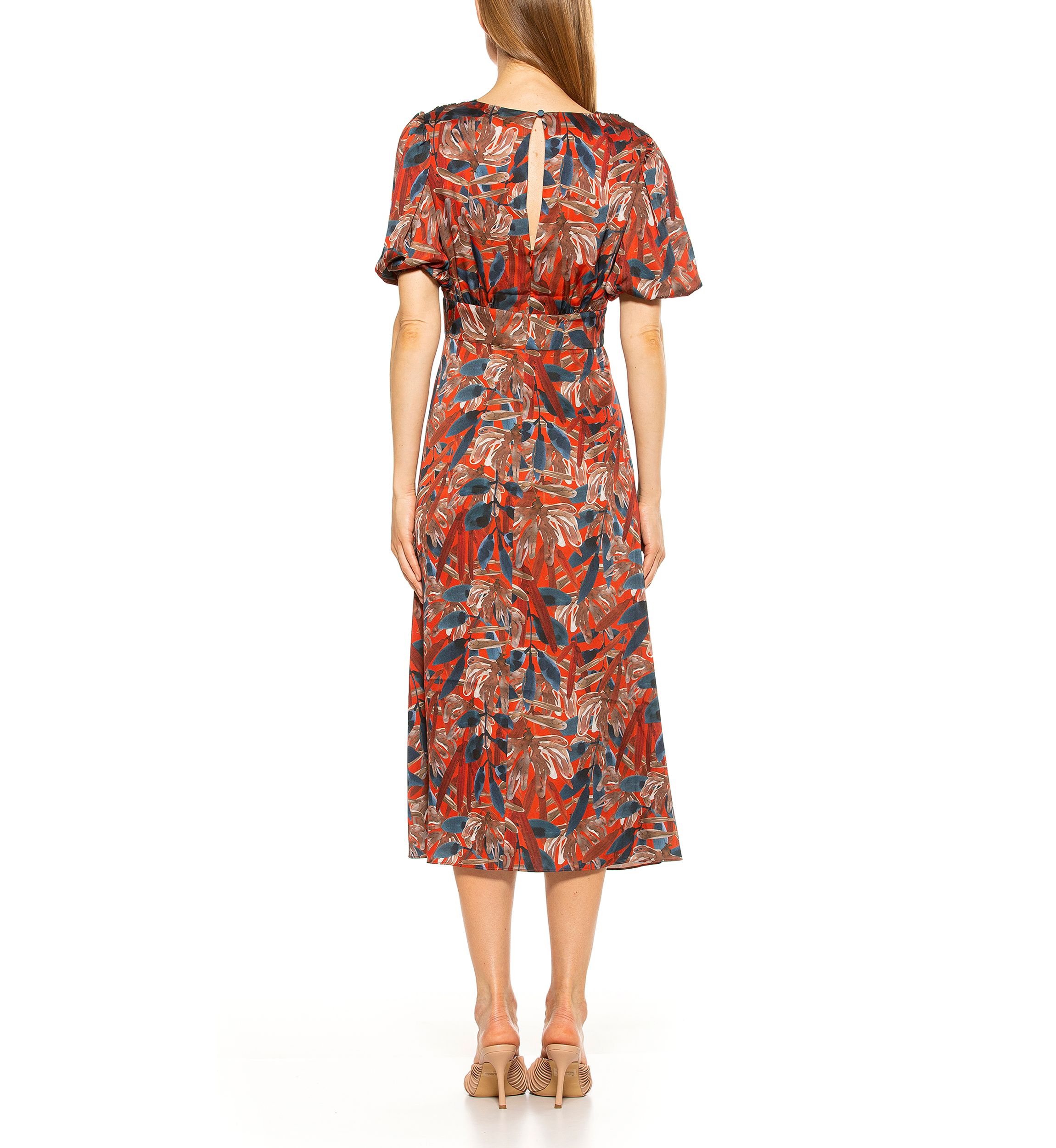 Nola V Neck Puff Sleeve Fit And Flare