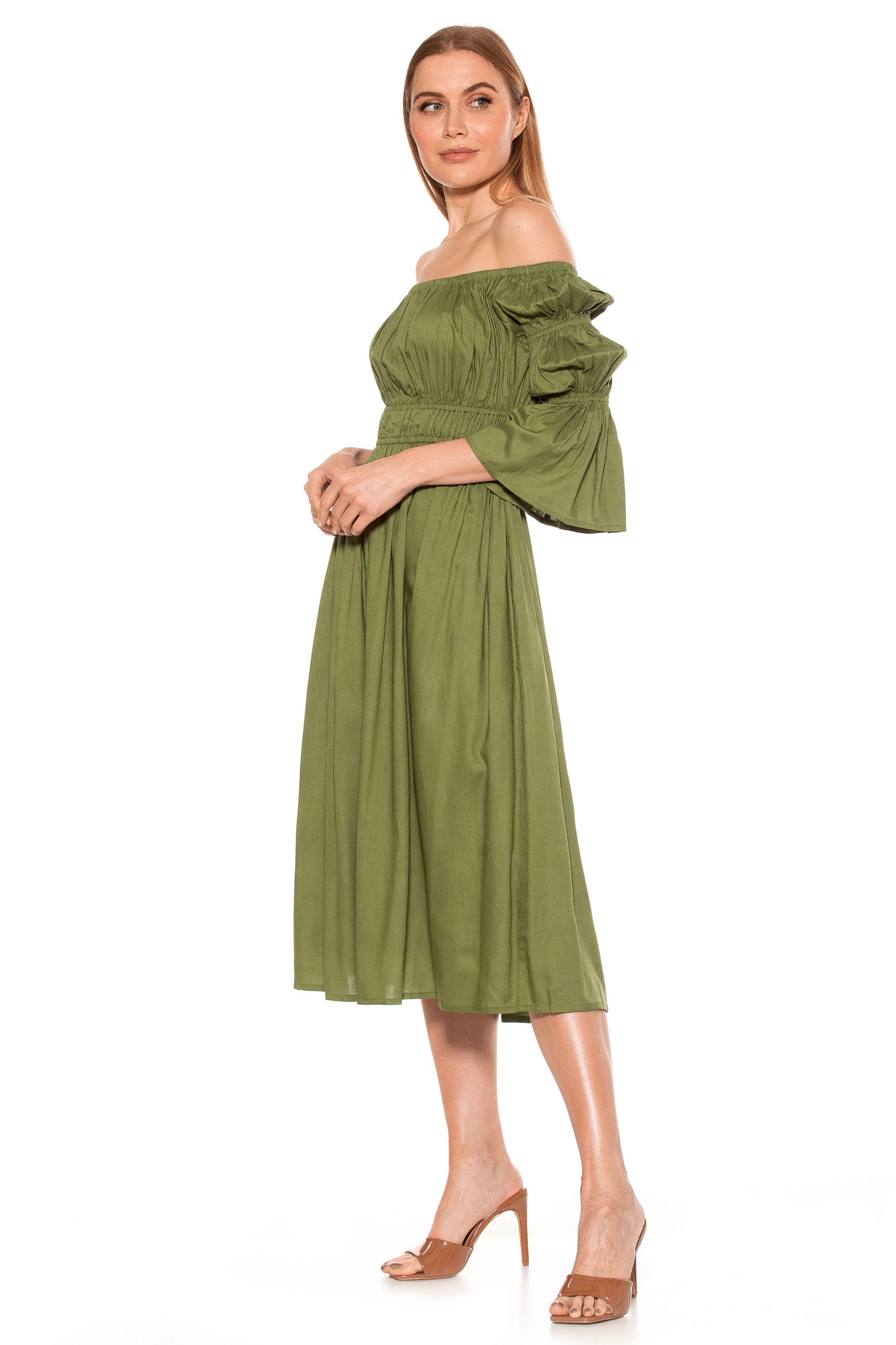 Rey Off The Shoulder Midi Dress