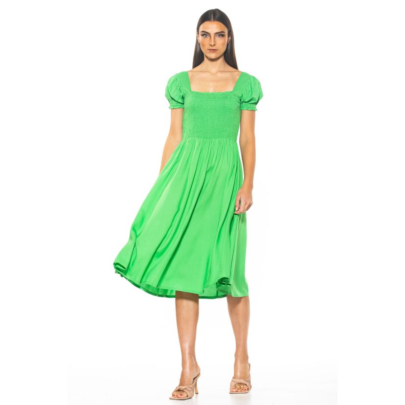 Ali Smocked Fit And Flare Dress