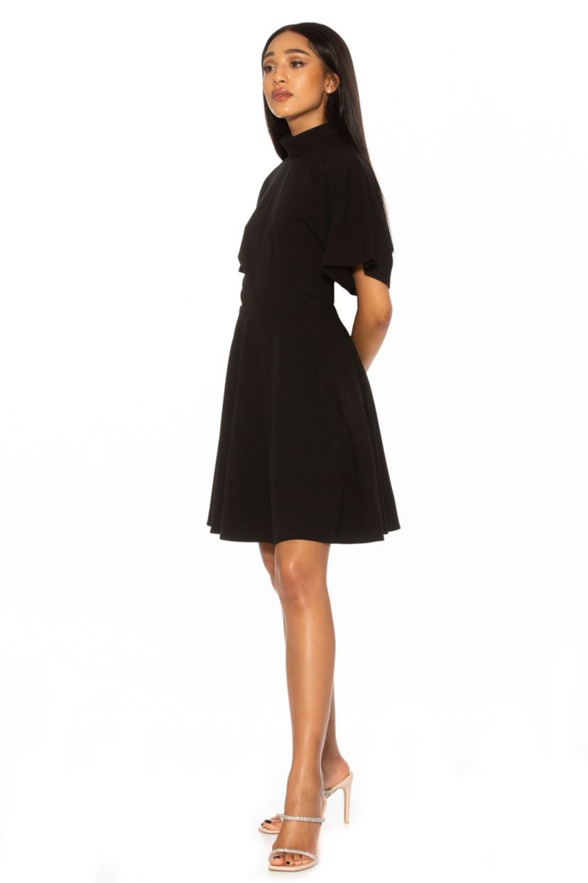Autumn Mockneck Fit And Flare Dress