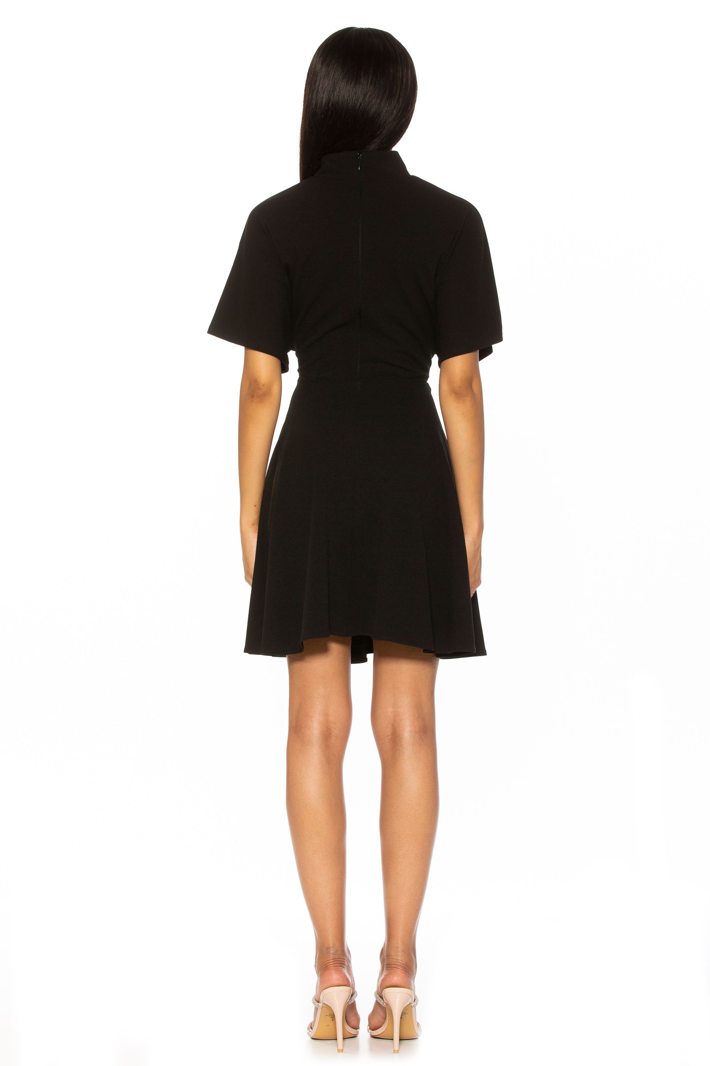 Autumn Mockneck Fit And Flare Dress