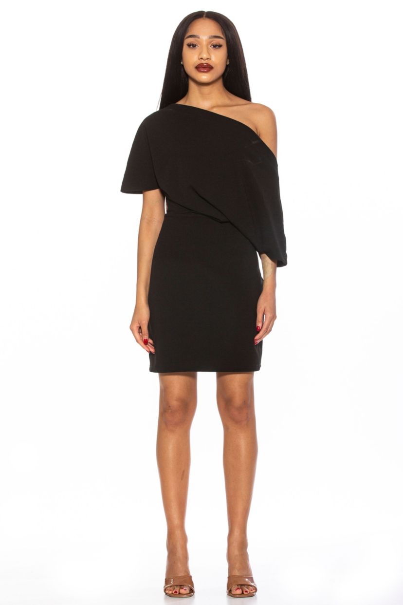 Suri Draped One Shoulder Mini Dress