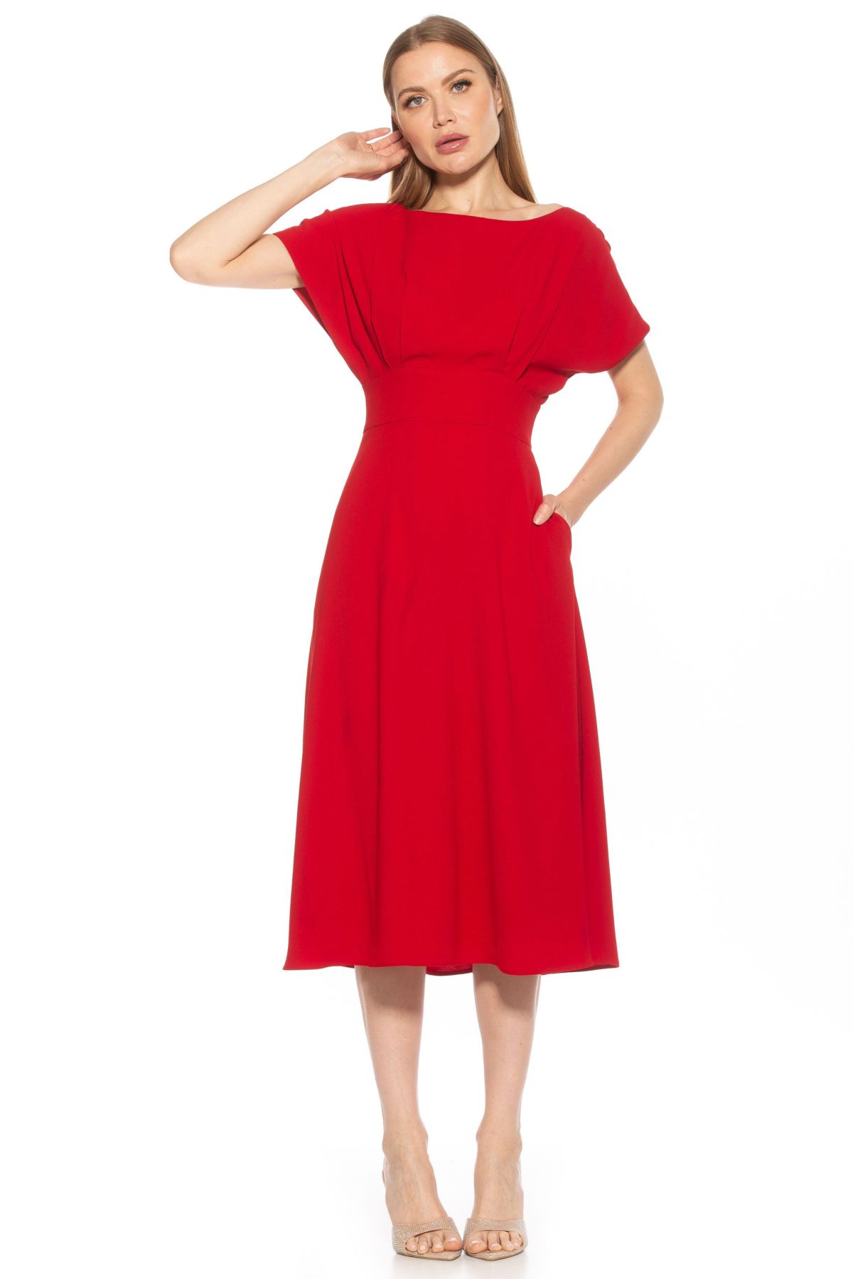 Lottie Dolman Midi Fit And Flare Dress
