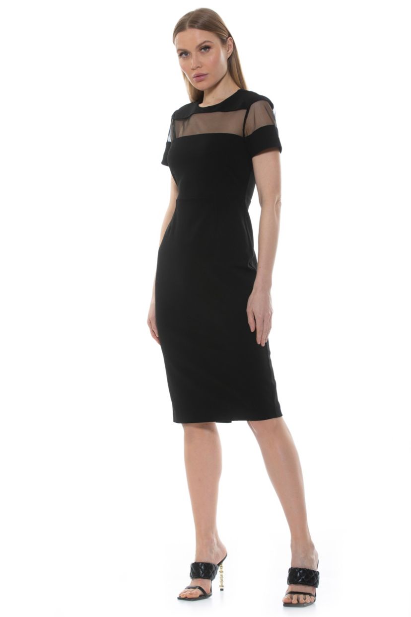 Everleigh Illusion Neck Midi Dress