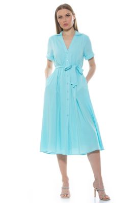 Liv Button Down Midi Length Shirt Dress