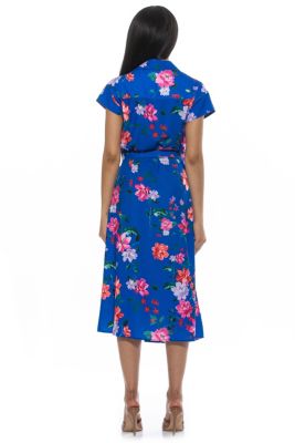 Paris Surplice Wrap Midi Dress