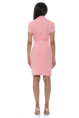 Sadee Draped Mockneck Sheath Dress