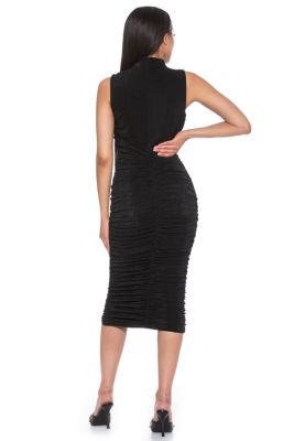 Khloe Sleeveless Ruched Midi Sheath