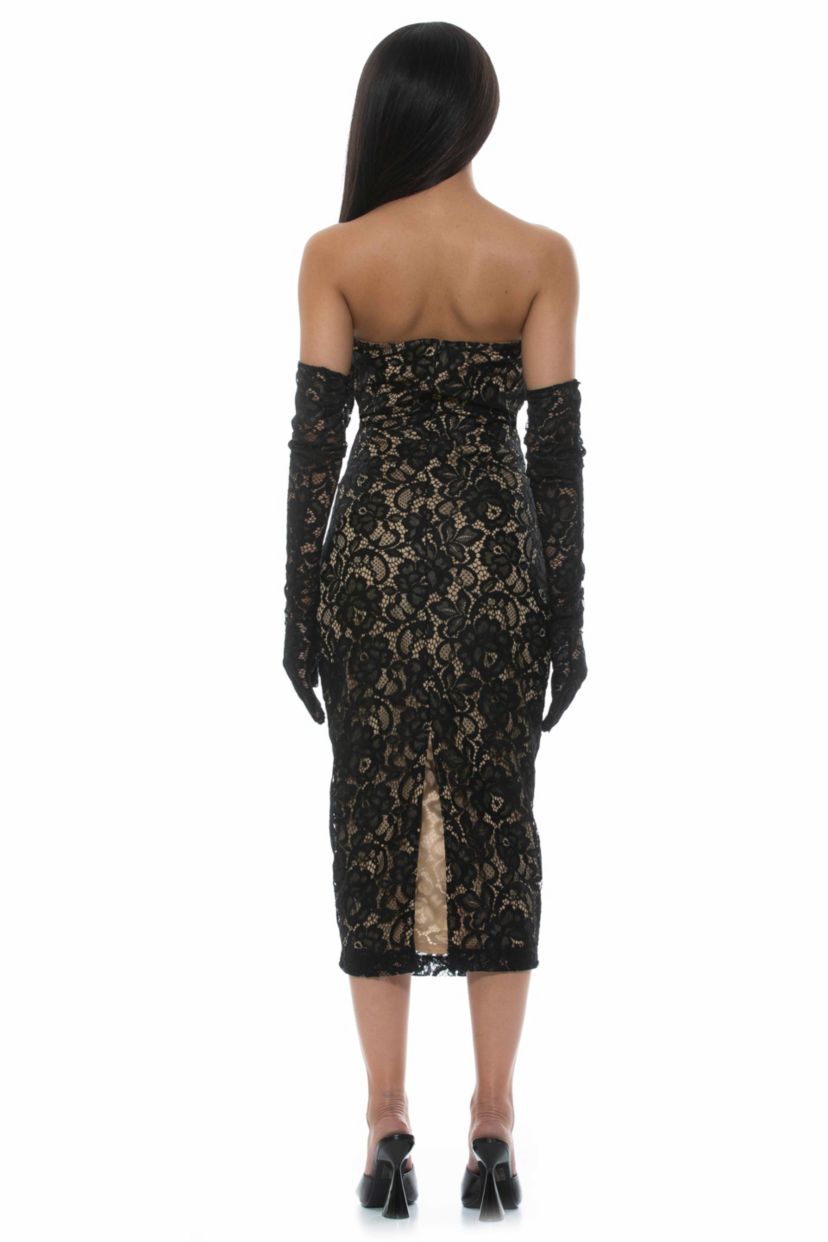 Zelle Strapless Midi Sheath Dress