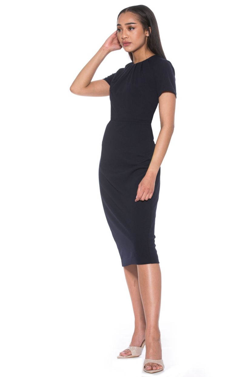 Quinn Draped Crewneck Sheath Dress