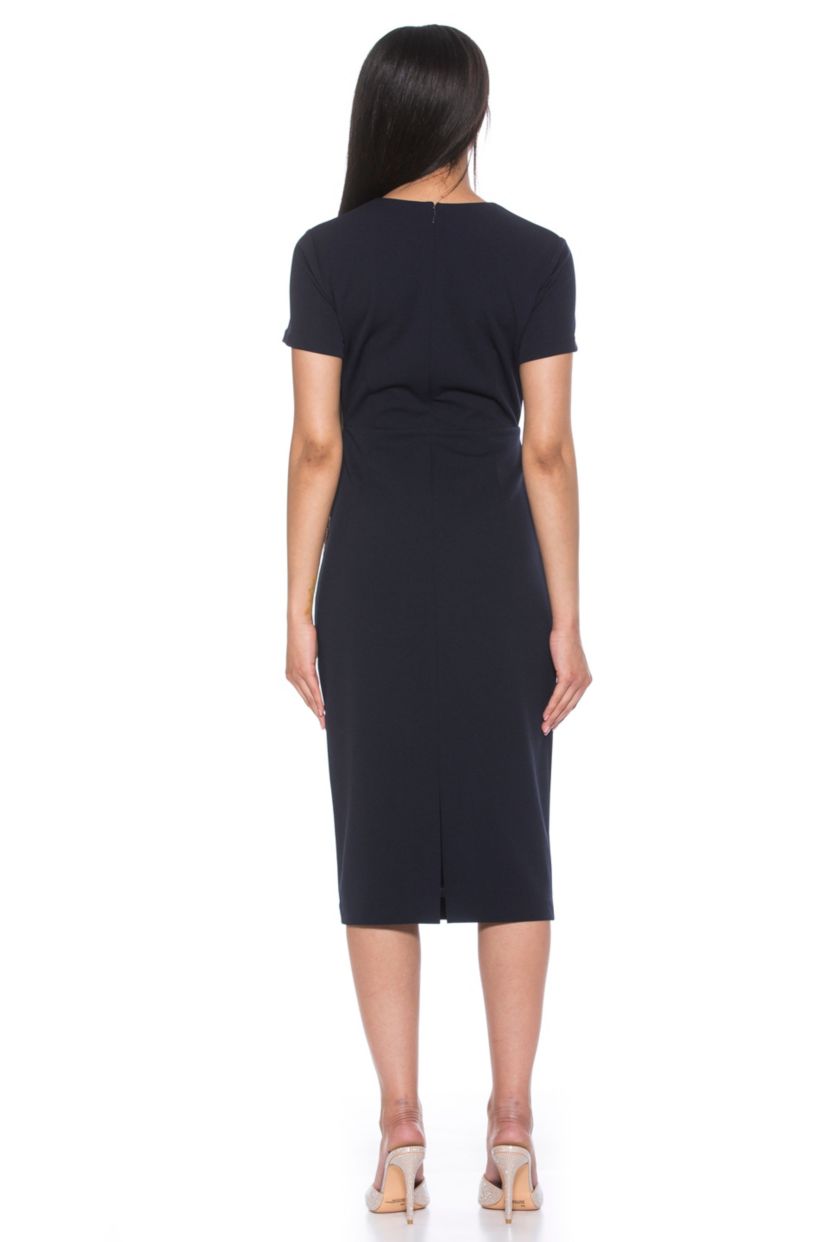 Quinn Draped Crewneck Sheath Dress