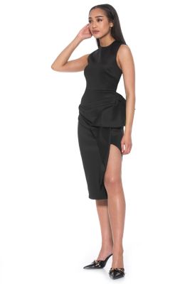 Valeri Crewneck Asymmetric Dress