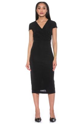 Orine Draped Cap Sleeve Sheath Dress