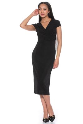 Orine Draped Cap Sleeve Sheath Dress