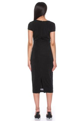 Orine Draped Cap Sleeve Sheath Dress