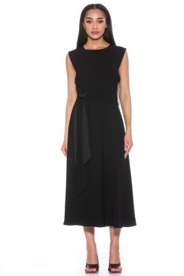 Paris Asymmetric Draped Midi Dress