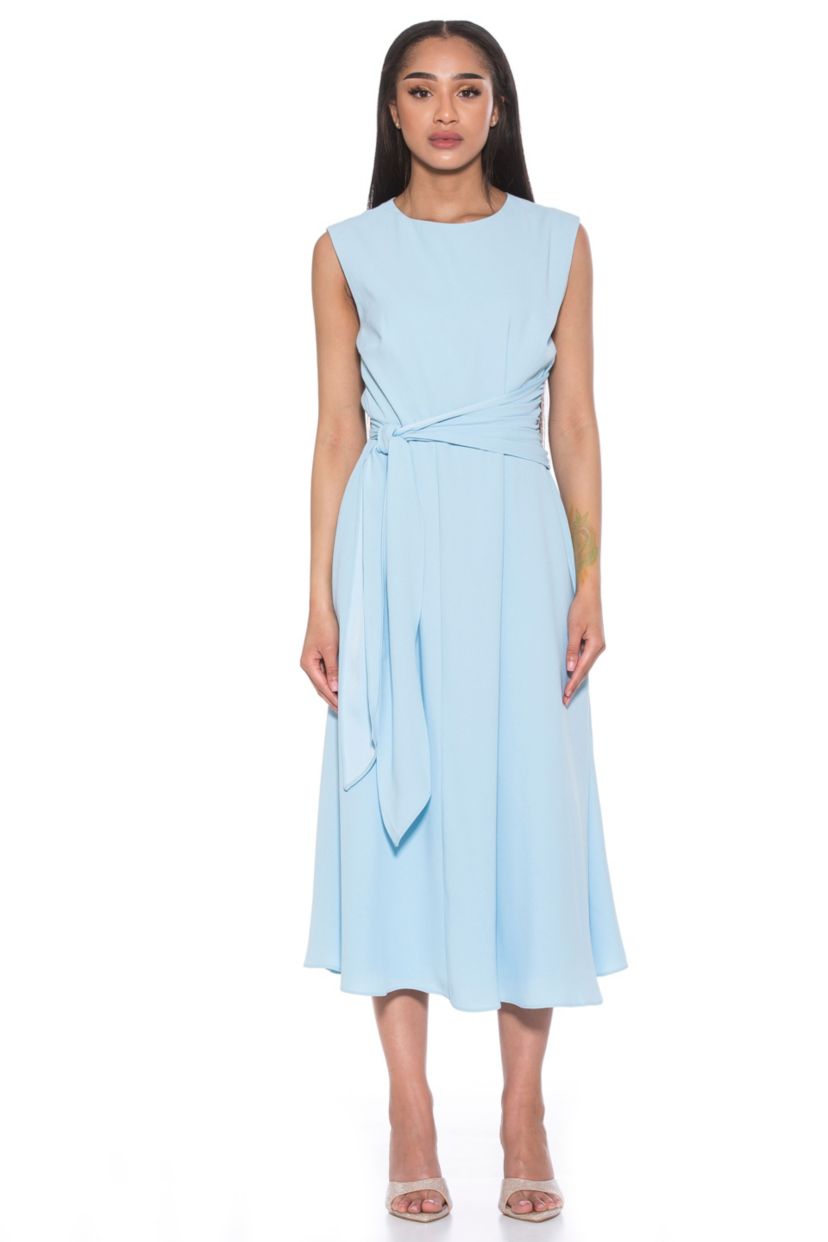 Paris Asymmetric Draped Midi Dress