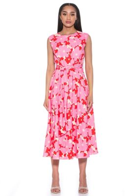 Alexia Admor Women's Paris Asymmetric Draped Midi Dress, Pink, 8