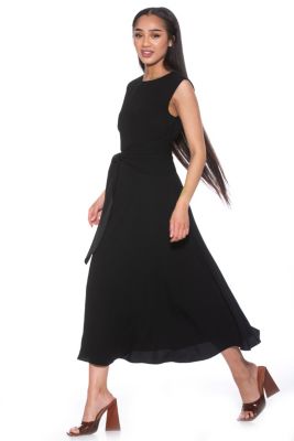 Paris Asymmetric Draped Midi Dress