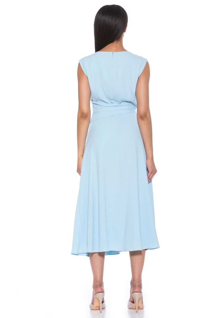 Paris Asymmetric Draped Midi Dress