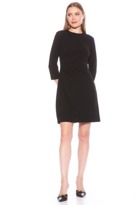 Cristal Crewneck Pleated Dress