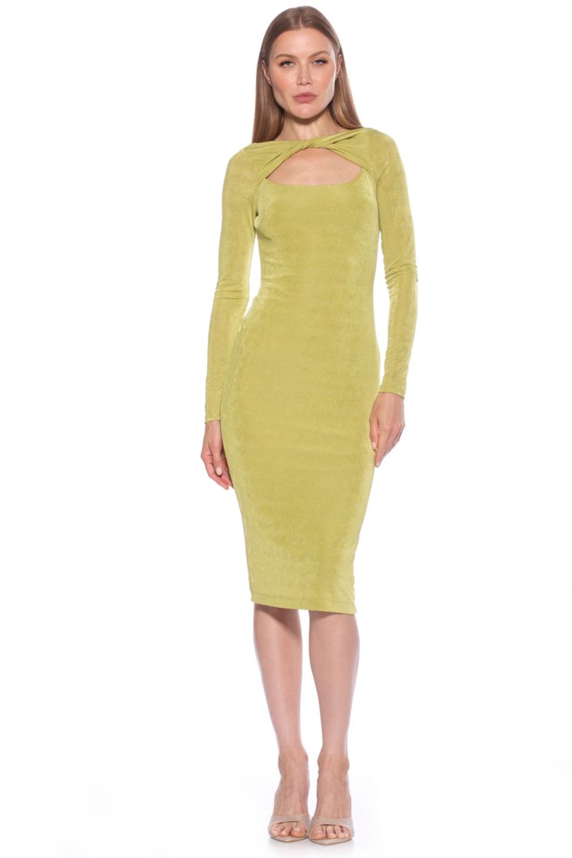 Tanya Twist Front Cutout Midi Dress