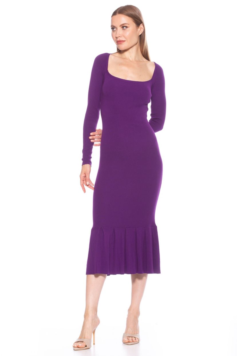 Reese Square Neck Knit Midi Dress