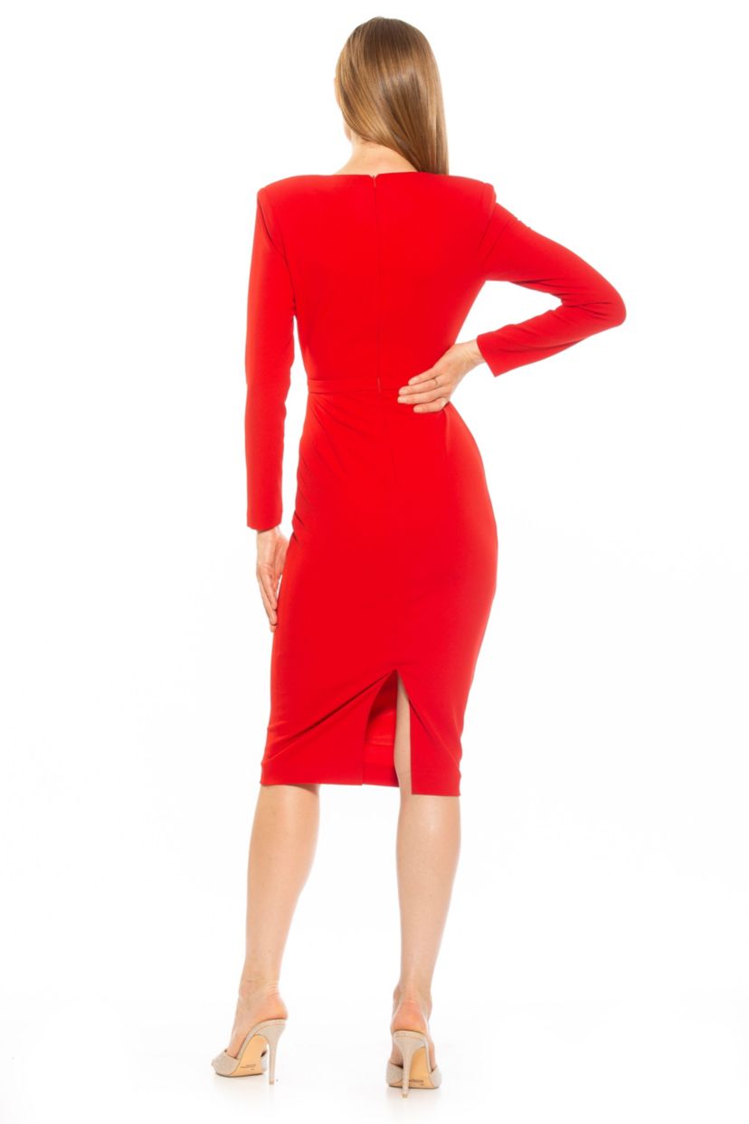 Arleth Sheath Dress With Draped V Neck