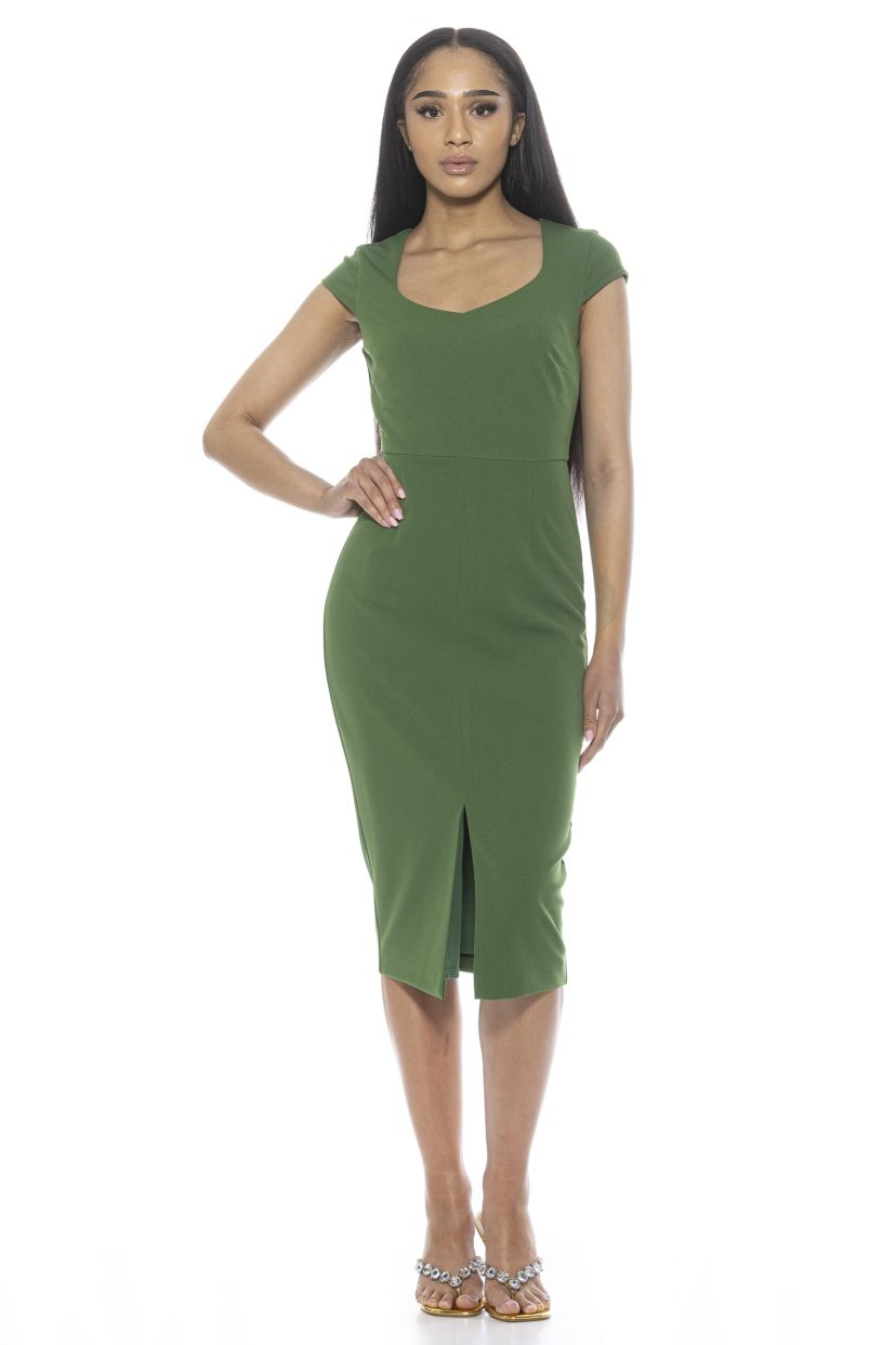 Gia Sweetheart Front Slit Dress